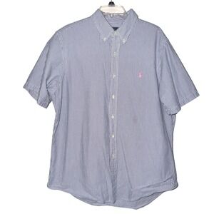 Ralph‎ Lauren Men's Striped Seersucker  Button Down Shirt XL